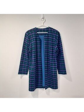 Retro 80's/90's Handmade Open Houndstooth Trench/Cardigan Pullover